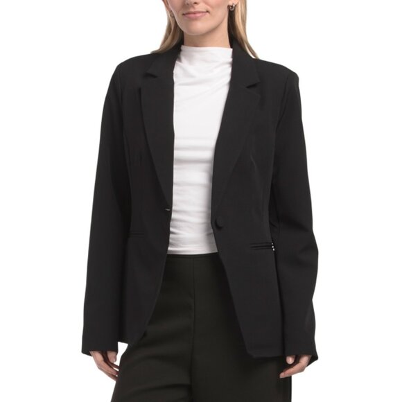 HAVER + BLAIR Black Polkadot Four Season Stretch Blazer - Picture 1 of 2